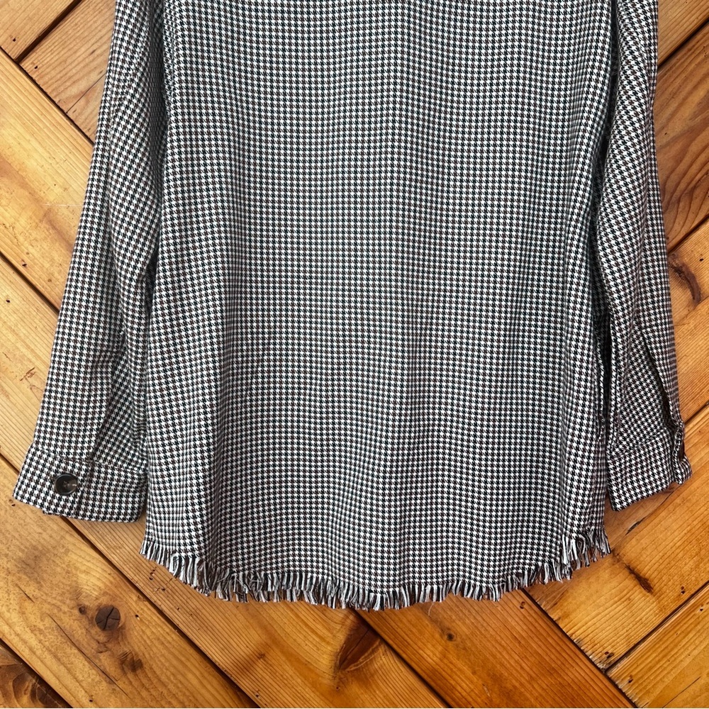 Hem & Thread Houndstooth Button Front Shirt Jacke… - image 7